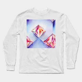 Watercolor diamond pattern Long Sleeve T-Shirt